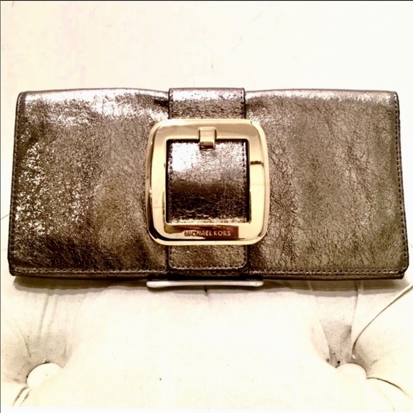 Michael Kors Handbags - Michael Kors Metallic Bronze Leather Clutch